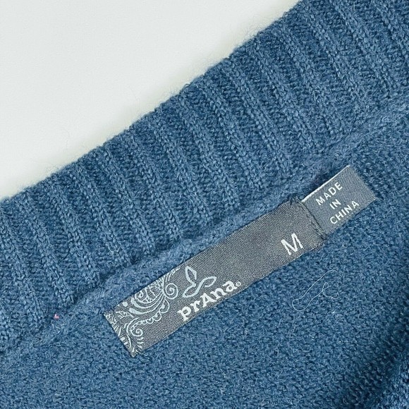 Prana Purple Tan Blue Striped Deep Plunge V-Neck Sweater Womens Sz Medium - Picture 4 of 7